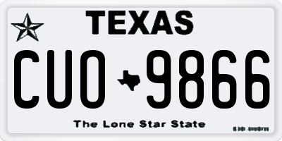 TX license plate CUO9866