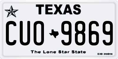 TX license plate CUO9869