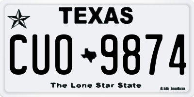 TX license plate CUO9874