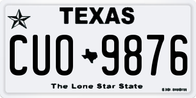TX license plate CUO9876