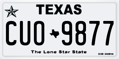 TX license plate CUO9877