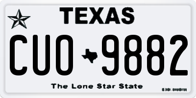 TX license plate CUO9882