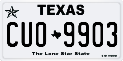TX license plate CUO9903
