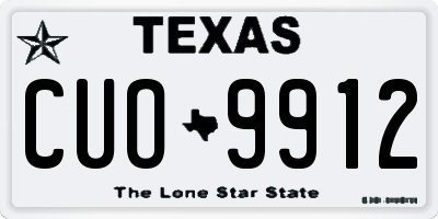 TX license plate CUO9912