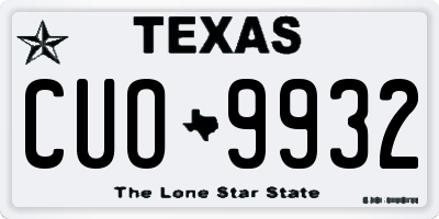 TX license plate CUO9932