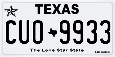 TX license plate CUO9933