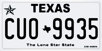 TX license plate CUO9935