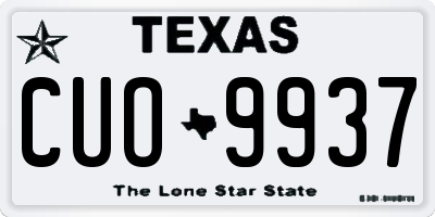 TX license plate CUO9937