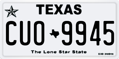 TX license plate CUO9945
