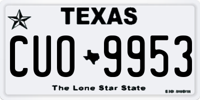 TX license plate CUO9953