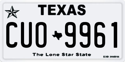 TX license plate CUO9961