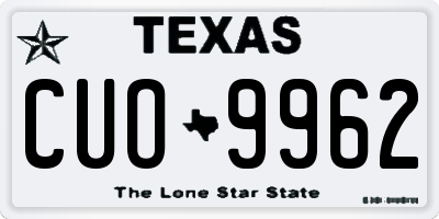 TX license plate CUO9962