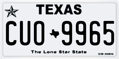 TX license plate CUO9965