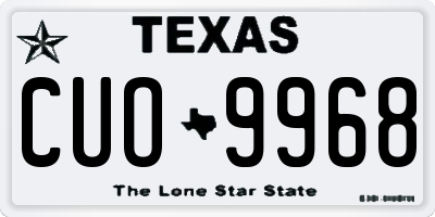 TX license plate CUO9968