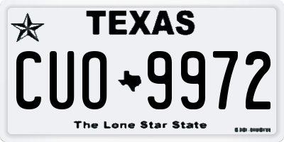 TX license plate CUO9972