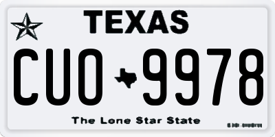 TX license plate CUO9978