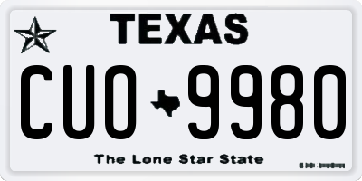 TX license plate CUO9980