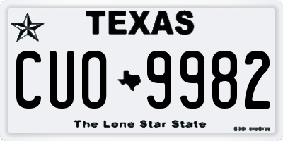 TX license plate CUO9982