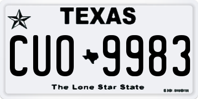 TX license plate CUO9983