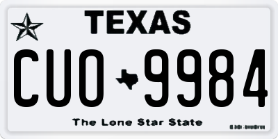 TX license plate CUO9984
