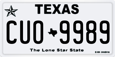 TX license plate CUO9989