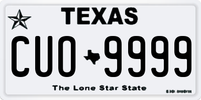 TX license plate CUO9999