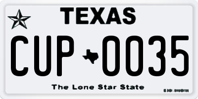 TX license plate CUP0035