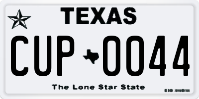 TX license plate CUP0044