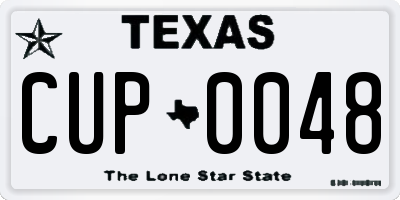 TX license plate CUP0048