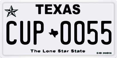 TX license plate CUP0055