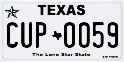 TX license plate CUP0059
