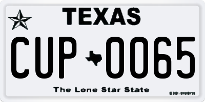 TX license plate CUP0065