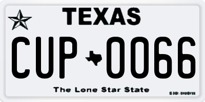 TX license plate CUP0066