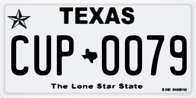 TX license plate CUP0079