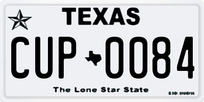 TX license plate CUP0084