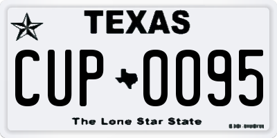 TX license plate CUP0095