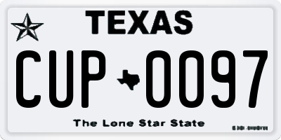 TX license plate CUP0097