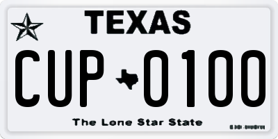 TX license plate CUP0100
