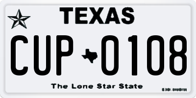 TX license plate CUP0108