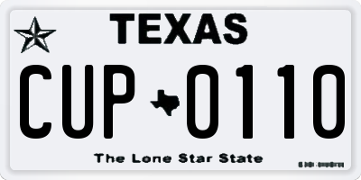 TX license plate CUP0110