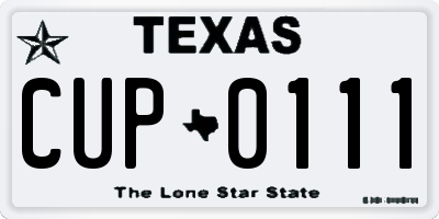TX license plate CUP0111