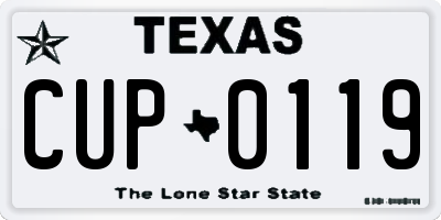 TX license plate CUP0119