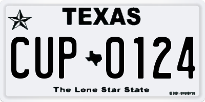 TX license plate CUP0124
