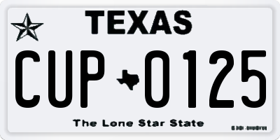 TX license plate CUP0125