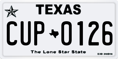 TX license plate CUP0126