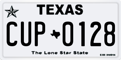 TX license plate CUP0128
