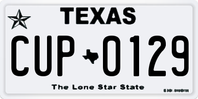 TX license plate CUP0129