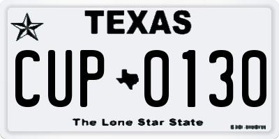 TX license plate CUP0130
