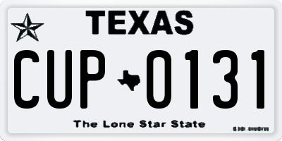 TX license plate CUP0131