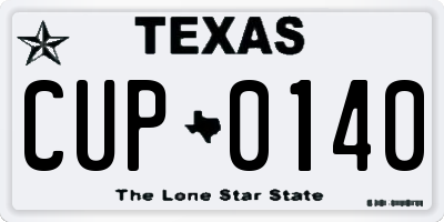 TX license plate CUP0140